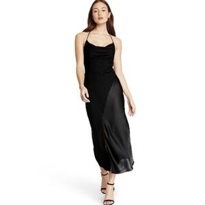 Cushnie Et Ochs x Target Two Tone Black Silk Side Slit Halter Tie Dress - Size 6